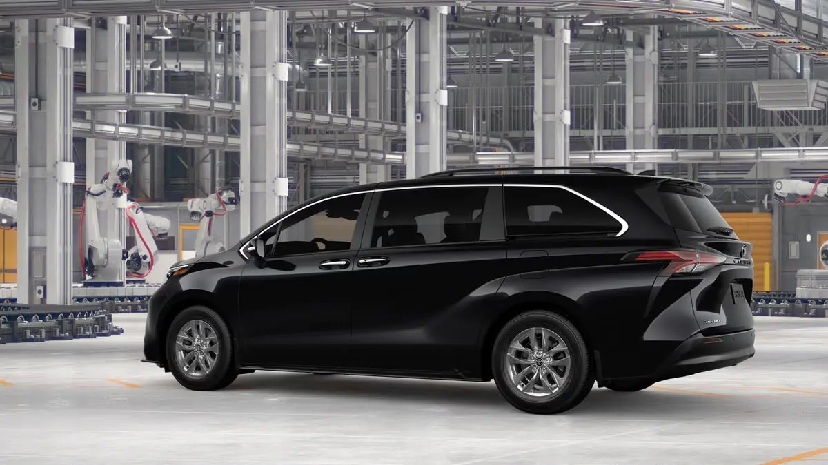 Black minivan with room for the whole family